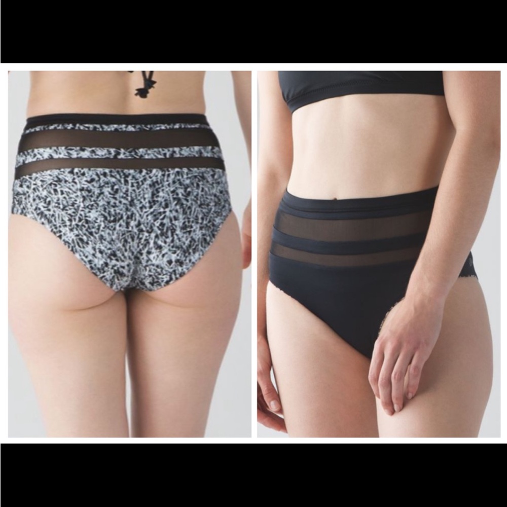 Lululemon Go With The Flow (High Waist) Mini Ripple White Seal Grey / Black EUC.